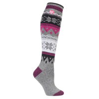 Eine lange warme Socke mit Wintermuster.