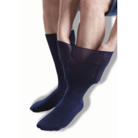 Extra-wide navy blue socks from leading oedema socks supplier, GentleGrip.