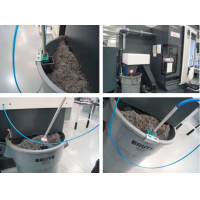 Sistema de recuperación de refrigerante instalado en una máquina CNC.