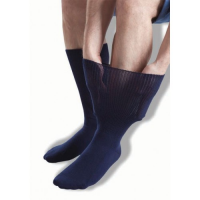 Calzini Edema blu navy GentleGrip per il sollievo delle gambe gonfie.