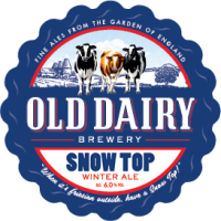 sneeuw top door oude zuivelfabriek, britse winter ale distributeur