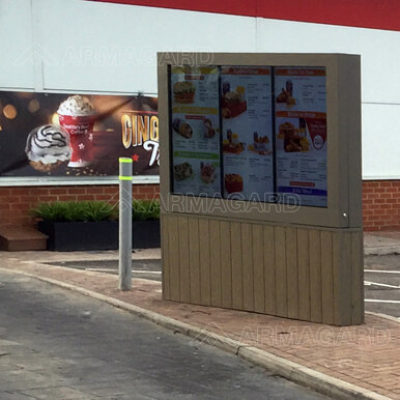 digitale drive-in menu boord behuizing in situ