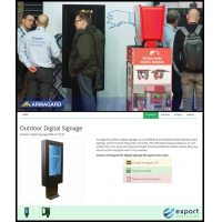 Armagard digital signage totem op de virtuele beurs en op ISE.