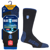 Siyah ve mavi ve orijinal ambalajında ​​Blueguard iş önyükleme çorapları